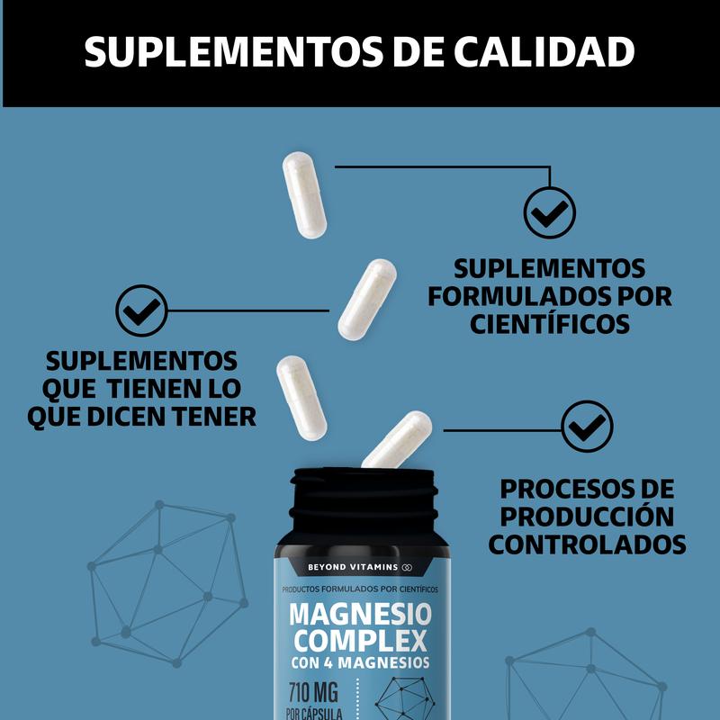 MAGNESIO COMPLEX | 4 tipos: Glicinato + Citrato + Gluconato + Óxido