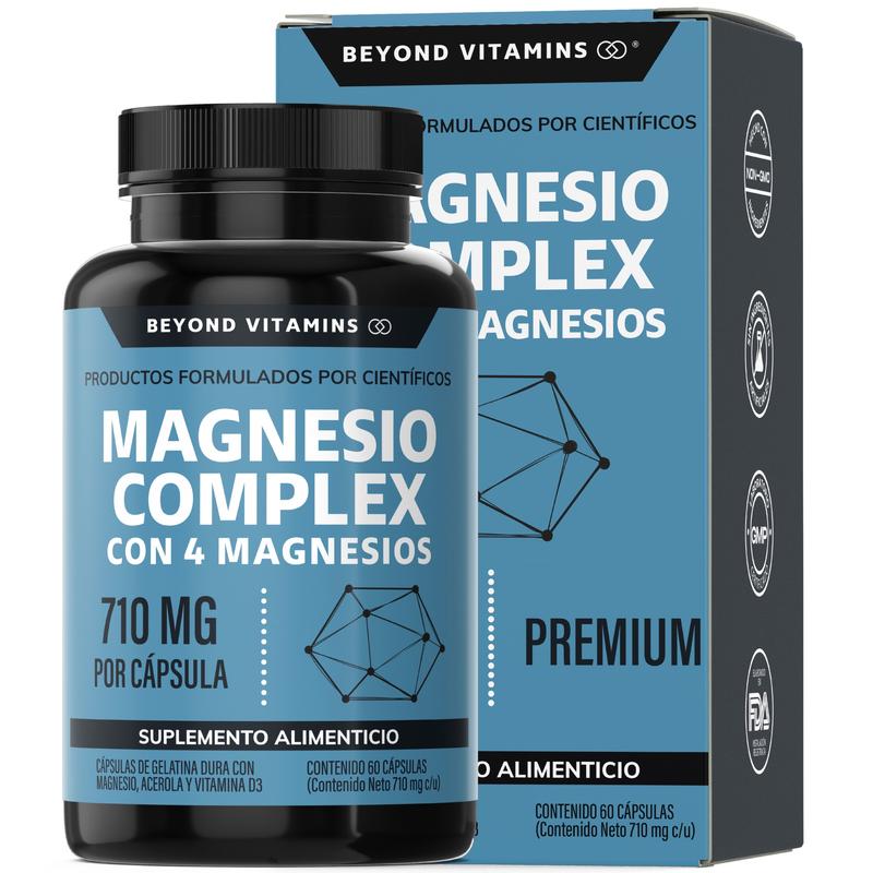 MAGNESIO COMPLEX | 4 tipos: Glicinato + Citrato + Gluconato + Óxido